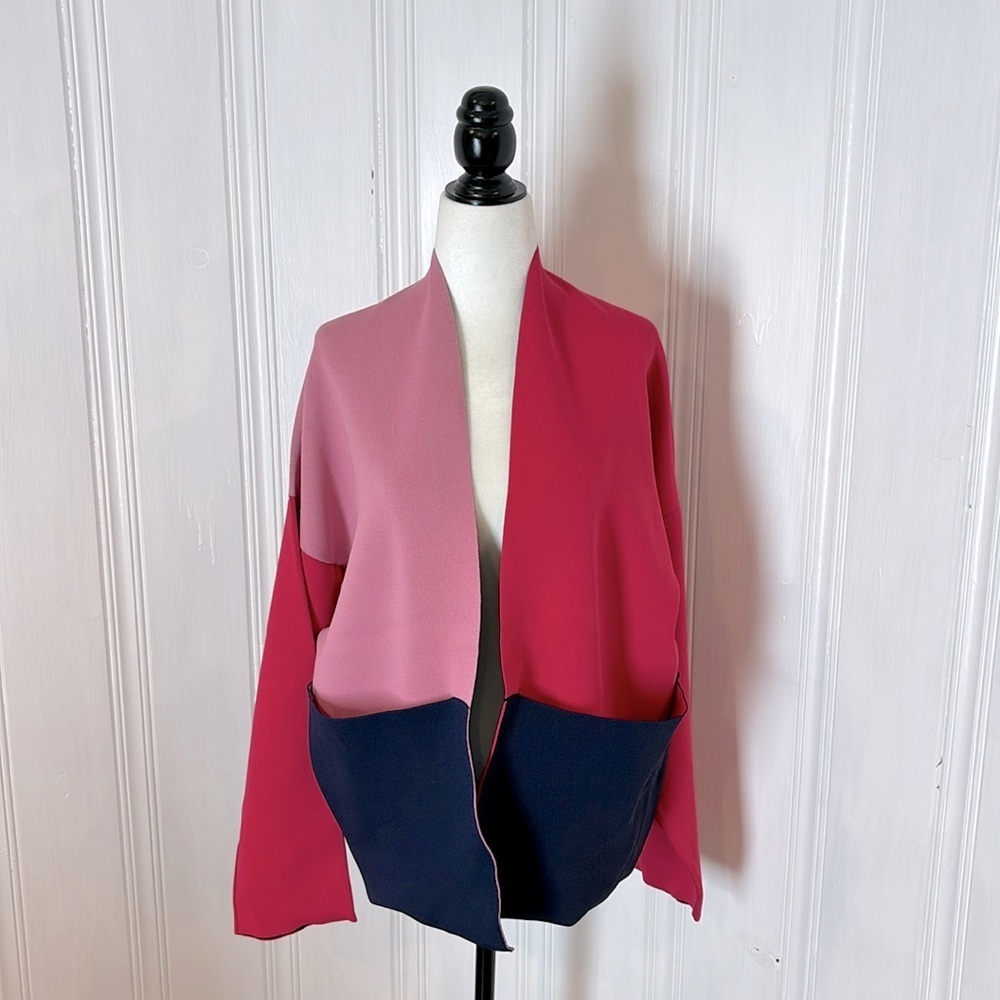 NWOT LIVIANA CONTI reversible colorblock cardigan